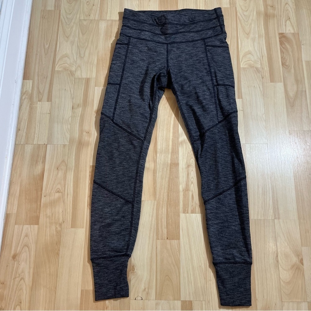 ATHLETA Gray Excursion Tight Leggings Mid Rise Skinny Workout Pants Size Small